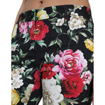 Dolce & Gabbana Elegant Floral Mid Waist Cropped Pants Dolce & Gabbana Tan