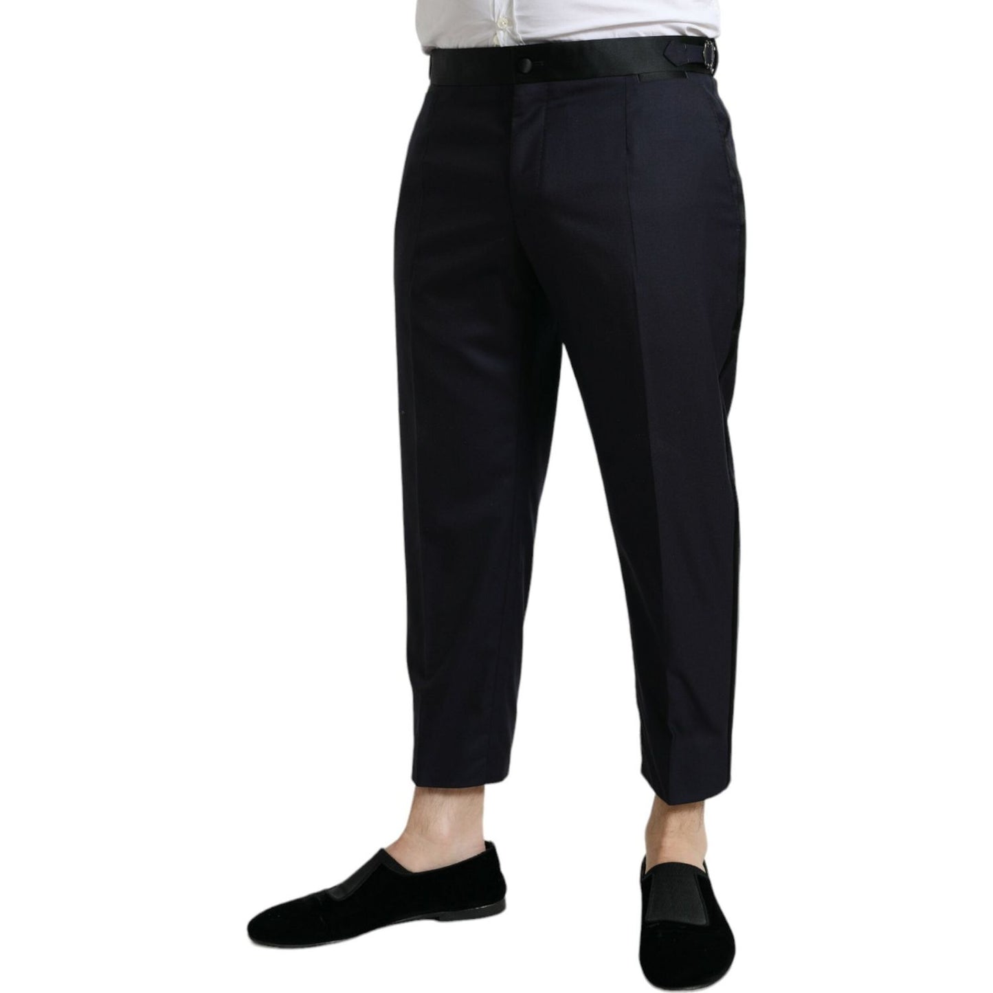 Dolce & Gabbana Blue Wool Cropped Tapered Pants PAN75066-54