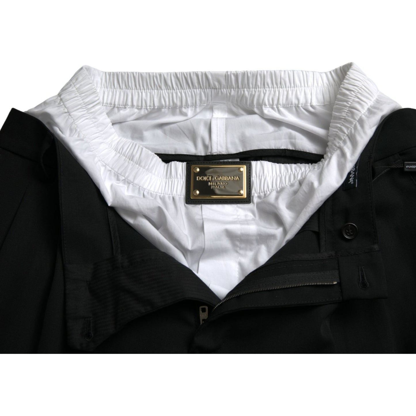 Dolce & Gabbana Black Wool Formal Straight Fit Dress Pants