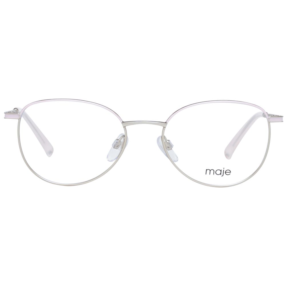 Maje Gold Women Glasses Frame with full-rim metal design and demo lenses, showcasing oval style suitable for women.