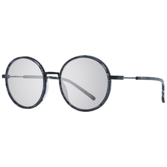 Scotch & Soda men's round grey sunglasses with acetate full-rim frame, 100% UVA & UVB protection, size 49-19-135, includes branded case.