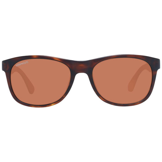Serengeti Black Unisex Sunglasses with Polarized Brown Lenses, Full-Rim Rectangle Frame for UVA/UVB Protection