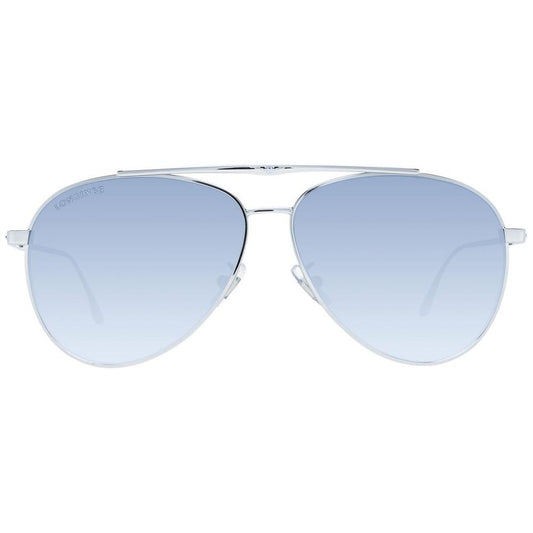 Longines gold metal aviator sunglasses with blue gradient lenses, full-rim frame, offering 100% UVA & UVB protection, comes with branded case.