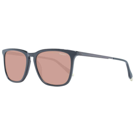 Hackett black square sunglasses for men with acetate frame, brown lenses, full-rim style, and 100% UVA & UVB protection.