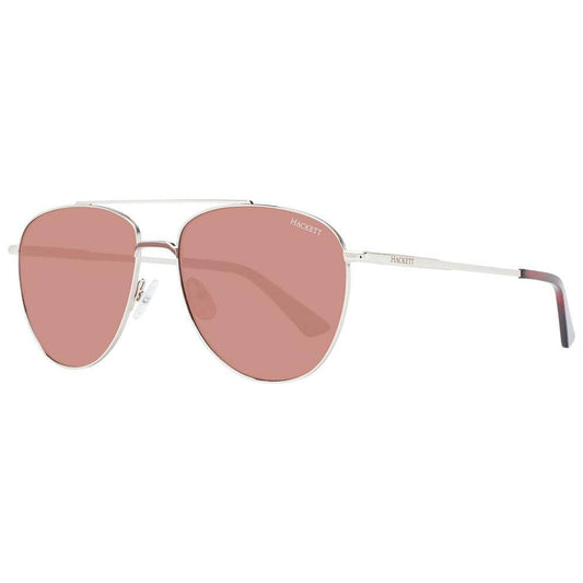 Hackett Gold Aviator Sunglasses for Men with Brown Lenses, Stainless Steel Frame, Full-Rim, 100% UVA & UVB Protection.