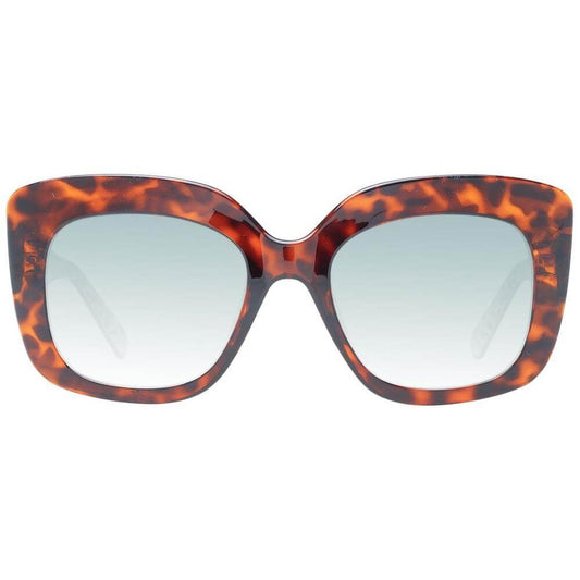 Ted Baker multicolor butterfly sunglasses for women with acetate frame and gradient green lenses, 100% UVA & UVB protection.