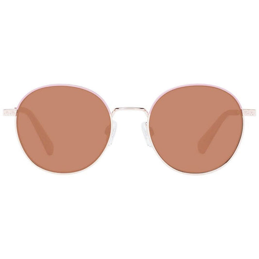 Ted Baker multicolor women's sunglasses with rose gold metal frame and brown plastic lenses, full-rim style, UVA & UVB protection.