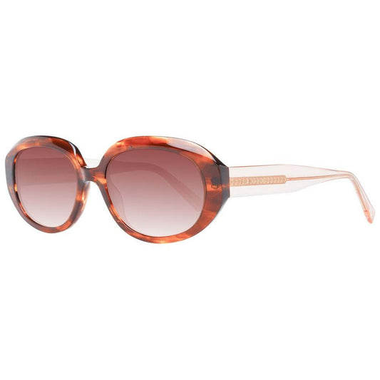 Ted Baker multicolor oval women sunglasses with acetate frame, brown gradient lenses, full-rim design, and UVA & UVB protection.