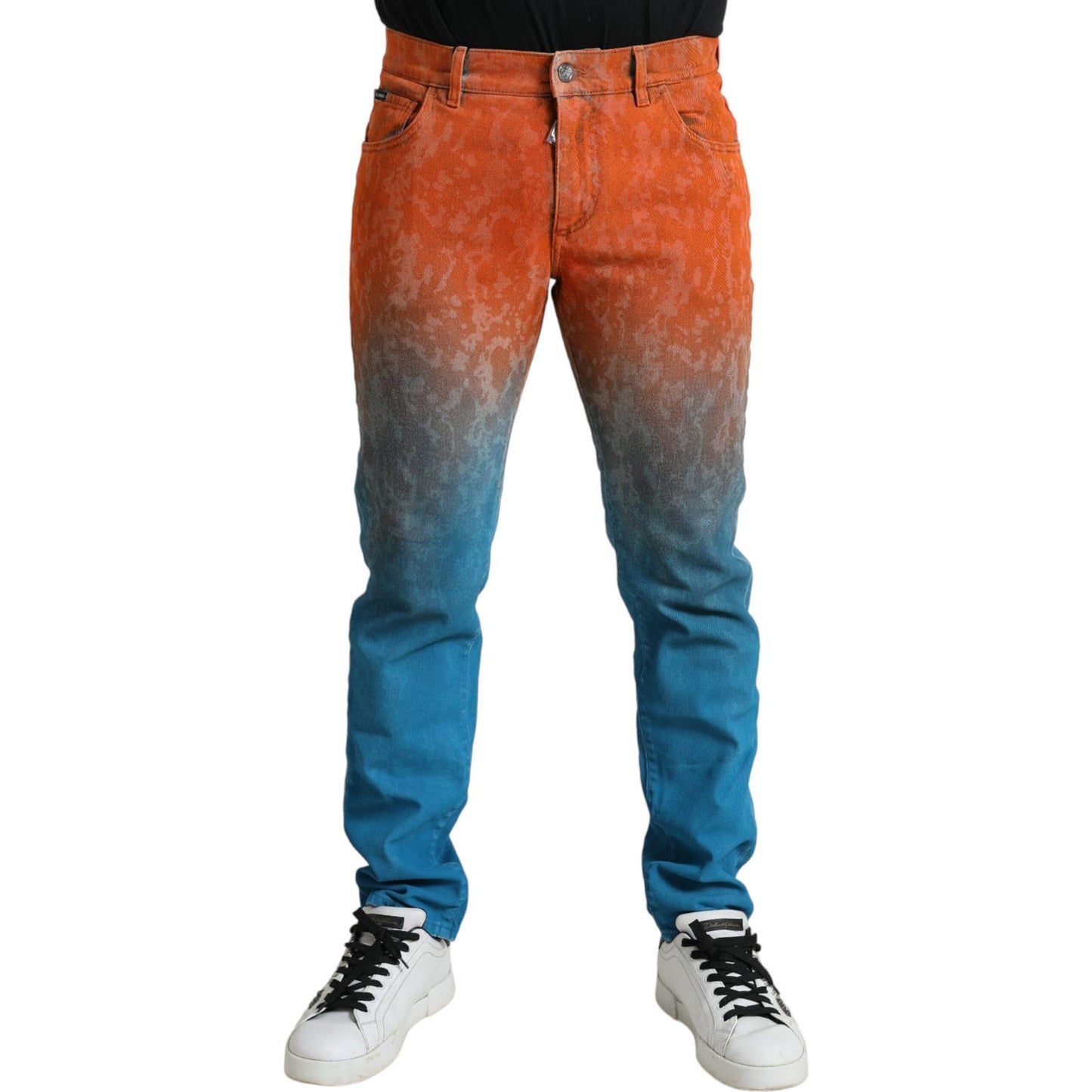 Dolce & Gabbana Multicolor Ombre Cotton Slim Fit Denim Jeans PAN75038-50