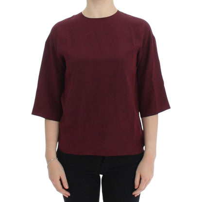 Dolce & Gabbana Red 3/4 sleeve silk blouse