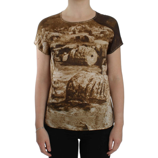 Dolce & Gabbana Brown Taormina silk blouse SIG13216-1