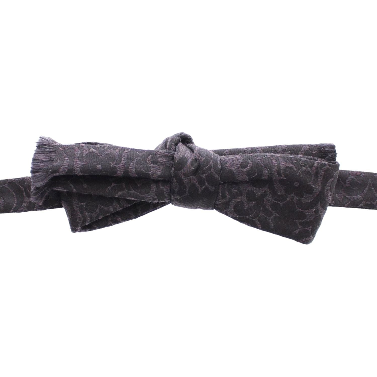 Dolce & Gabbana Gray Black Wool Bow Tie