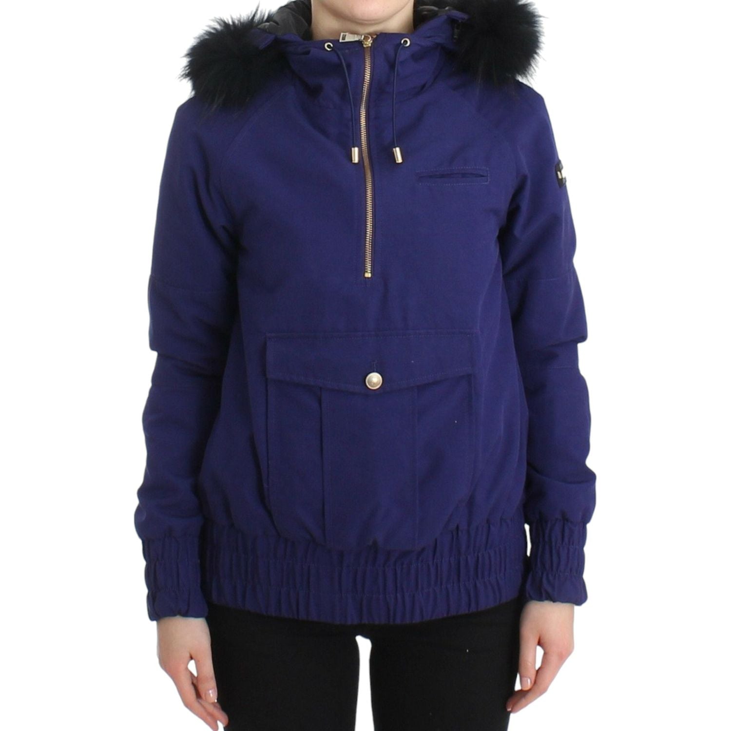 GF Ferre Blue Padded Jacket Hooded Short K-Way