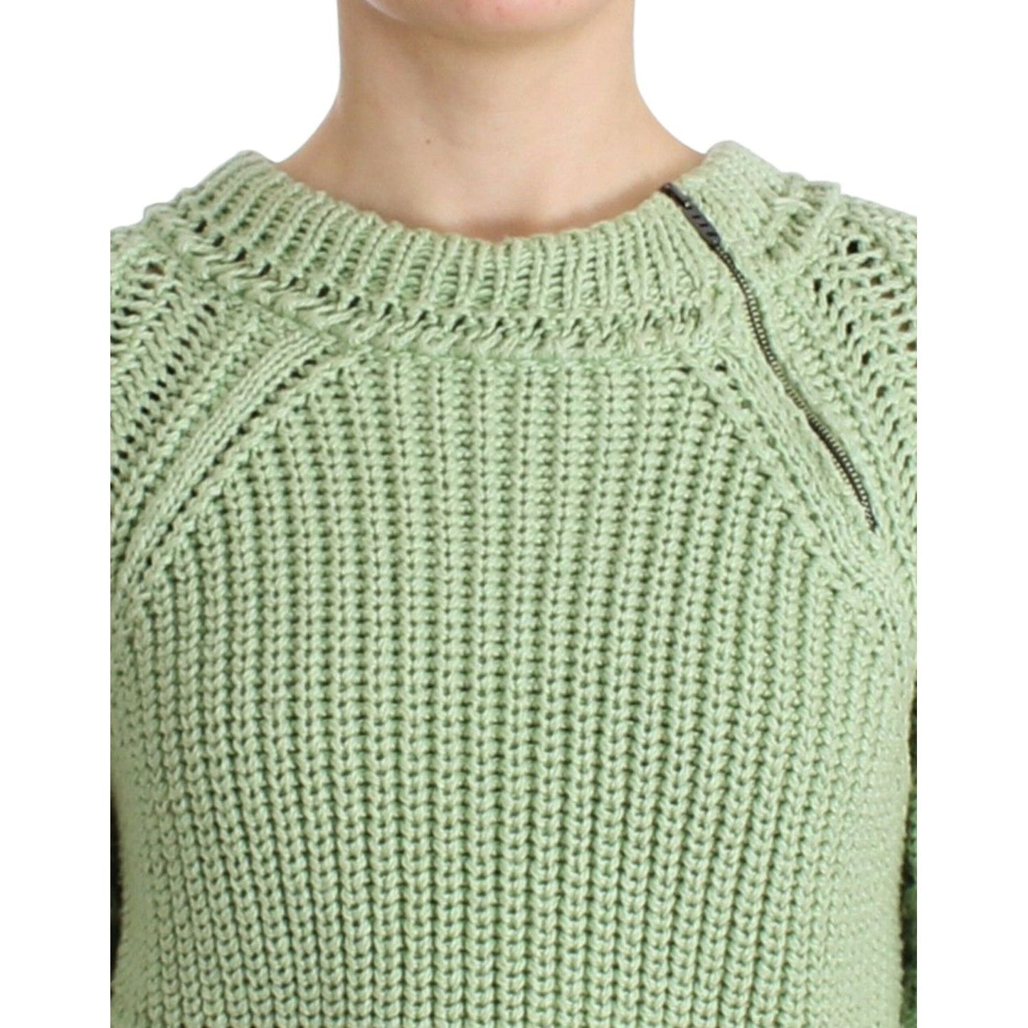 Ermanno Scervino Green Cropped Knit Sweater Knitted Jumper