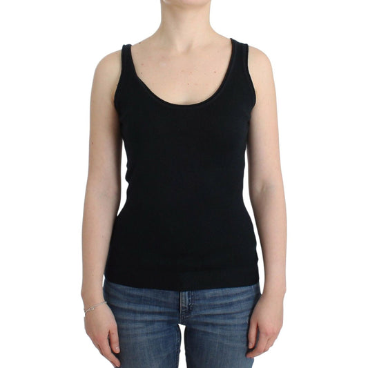 Ermanno Scervino Black Knit Top Knitted Sweater 100% Cashmere SIG12000-1