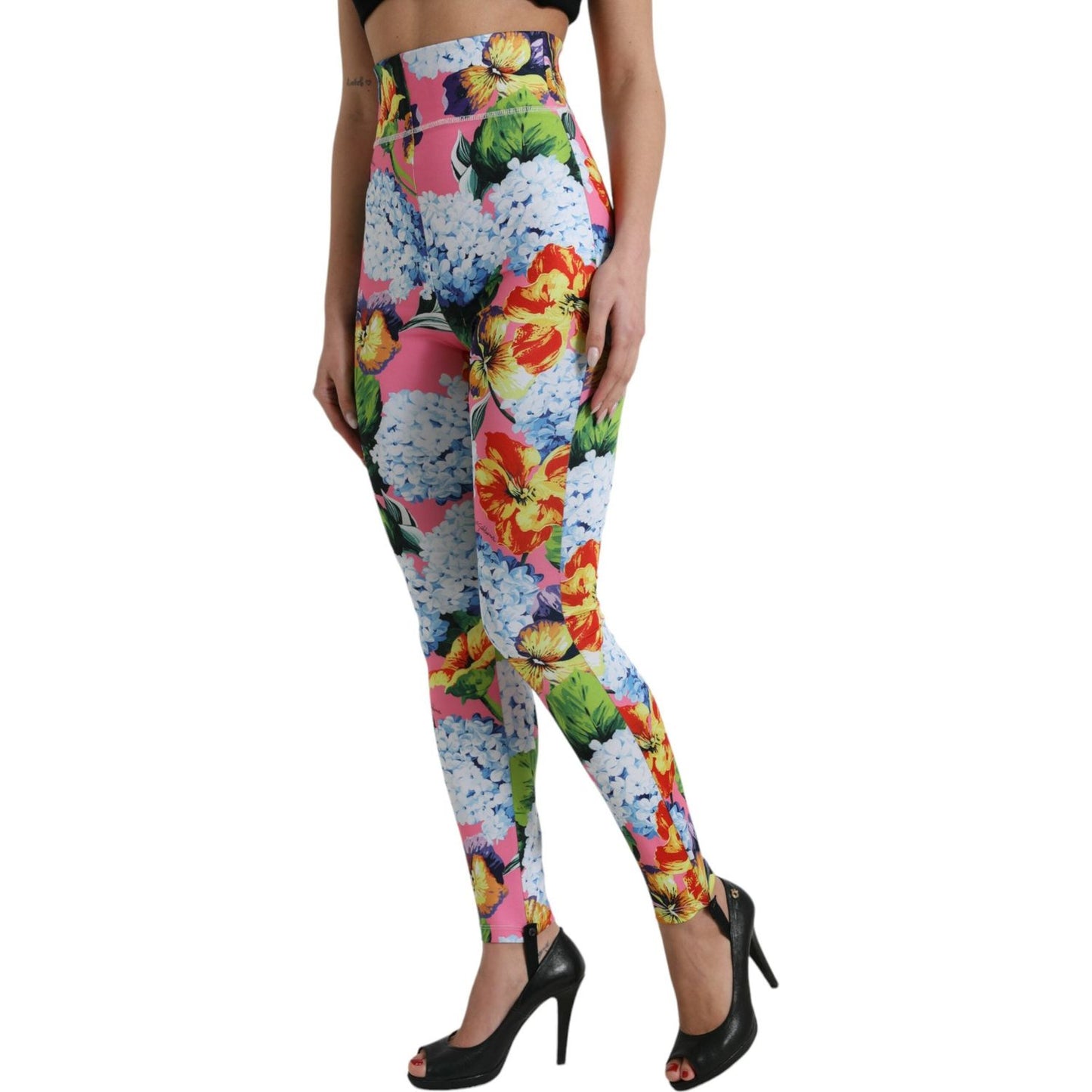 Dolce & Gabbana Multicolor Floral High Waist Leggings Pants PAN74993-40