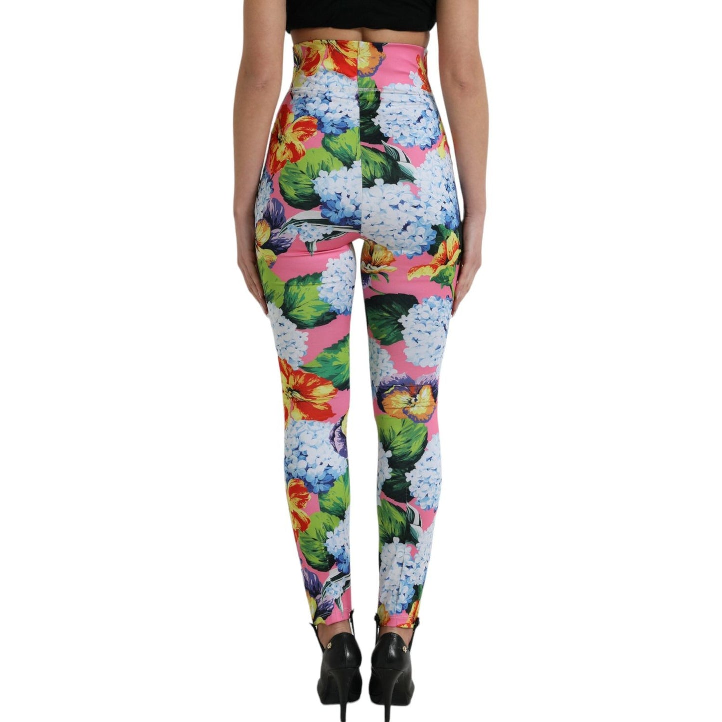 Dolce & Gabbana Multicolor Floral High Waist Leggings Pants PAN74993-40