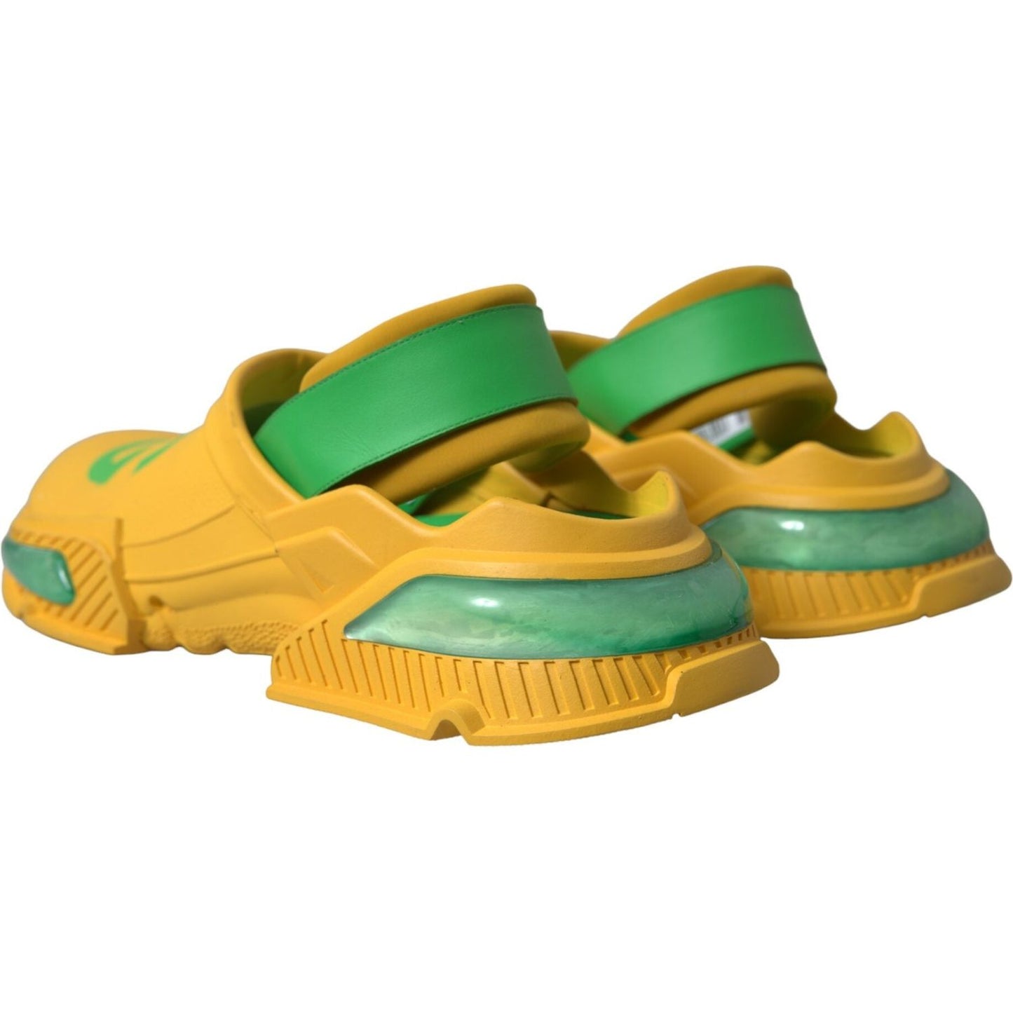 Dolce & Gabbana Yellow Green Rubber Clogs Men Slippers Men Shoes