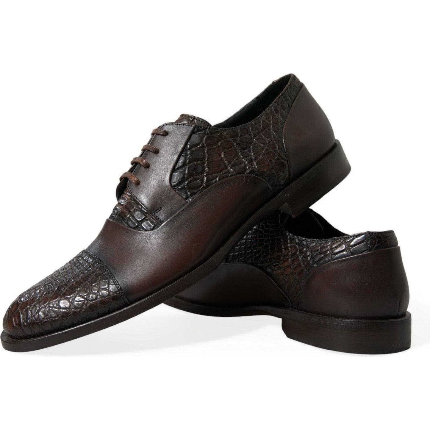 Dolce & Gabbana Brown Exotic Leather Lace Up Oxford Dress Shoes MV5379-41