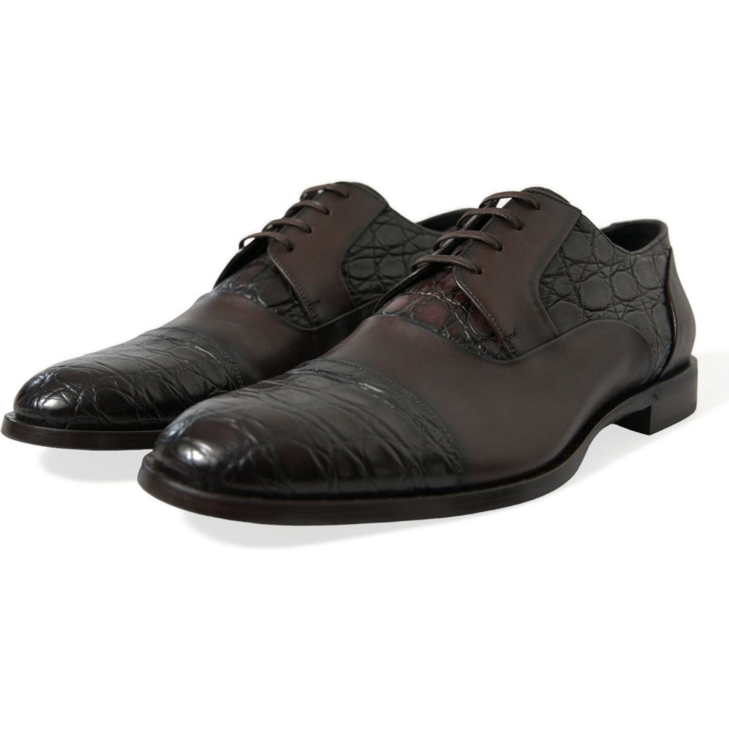 Dolce & Gabbana Brown Exotic Leather Formal Men Dress Shoes