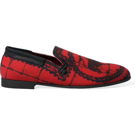 Dolce & Gabbana Red Black Torero Loafers Slippers Men Shoes MV5428-39