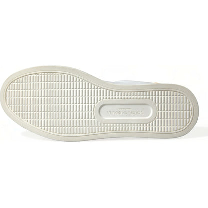 Dolce & Gabbana White Leather LOVE Milano Men Sneakers Shoes