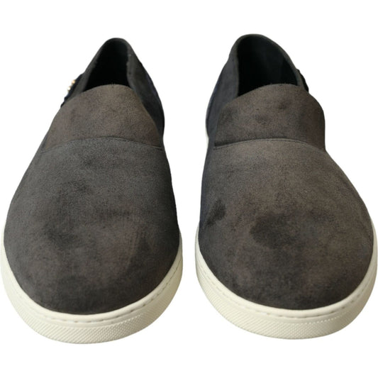 Dolce & Gabbana Blue Suede Caiman Men Loafers Slippers Shoes MV5352-41
