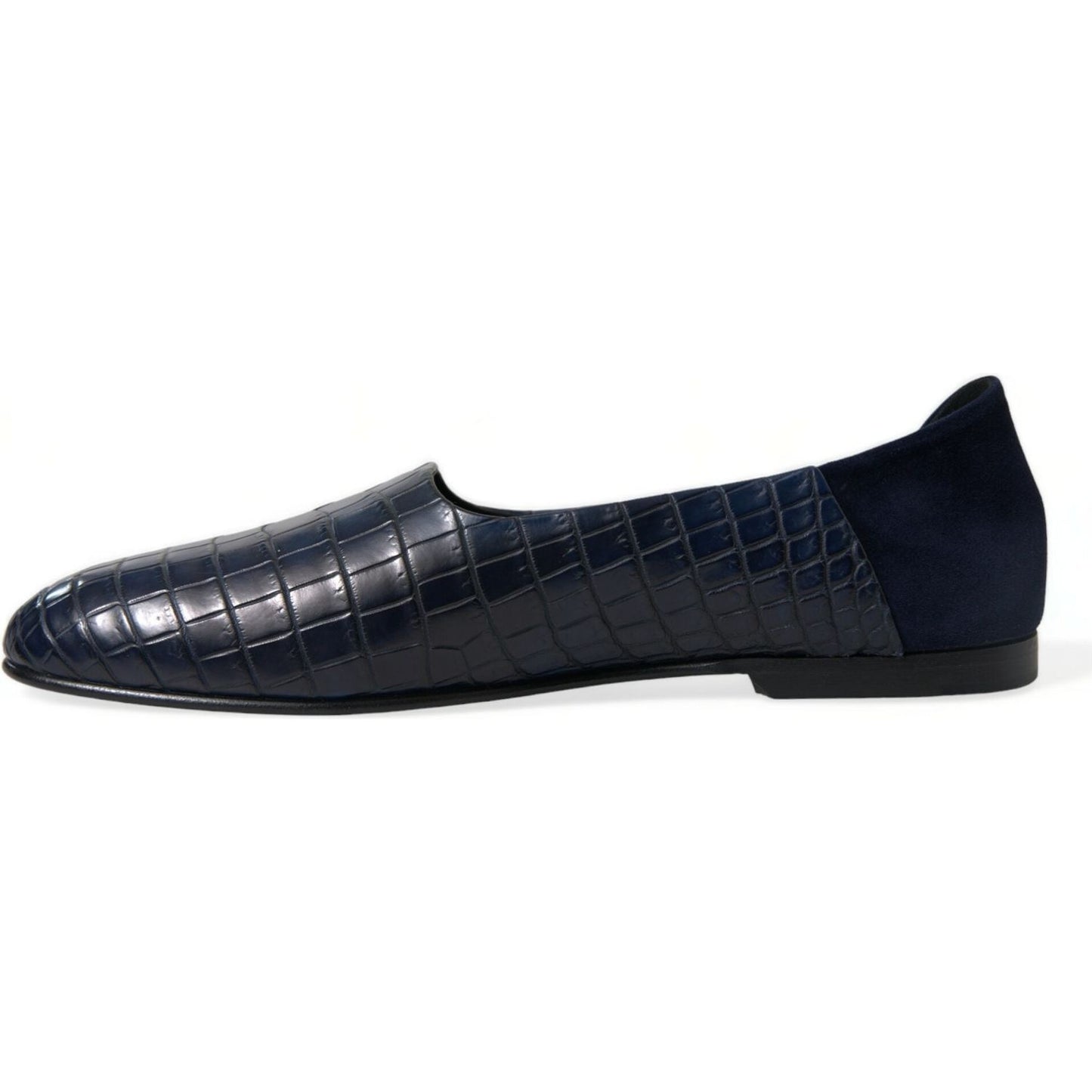 Dolce & Gabbana Blue Crocodile Leather Loafers Slip On Shoes