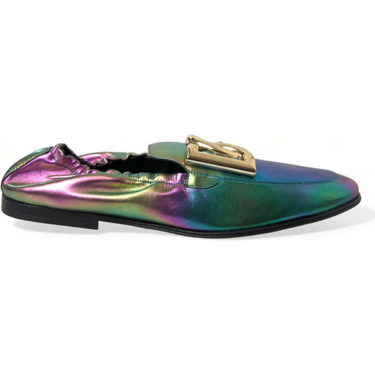 Dolce & Gabbana Multicolor Leather DG Logo Loafer Dress Shoes MV5359-43