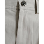 Dolce & Gabbana High-Waisted Tapered Fashion Pants - Beige Dolce & Gabbana Dark Gray