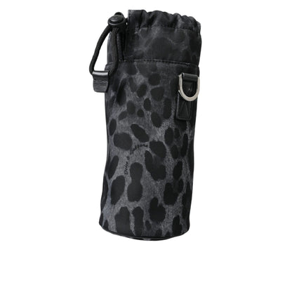 Dolce & Gabbana Black Leopard Round Slim Tote Bottle Cage Bag