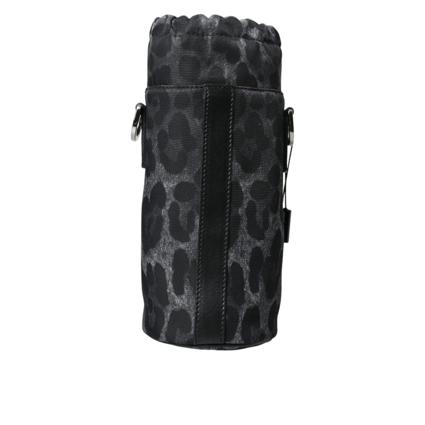 Dolce & Gabbana Black Leopard Round Slim Tote Bottle Cage Bag