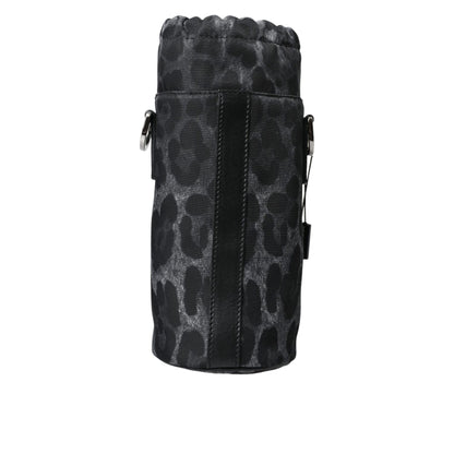 Dolce & Gabbana Black Leopard Round Slim Tote Bottle Cage Bag