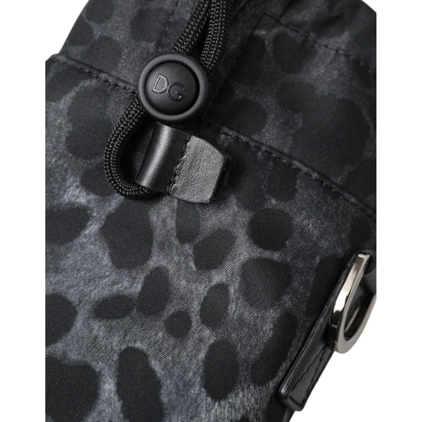 Dolce & Gabbana Black Leopard Round Slim Tote Bottle Cage Bag