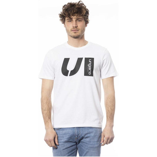 Ungaro Sport White Cotton Men T-Shirt UN-24072-M