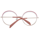 Emilio Pucci Pink Women Glasses Frame, rose half-rim metal design with round style and branded case included.