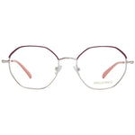 Emilio Pucci Red Women Glasses Frame, metal full-rim with demo plastic lenses, round style with branded case included.