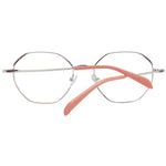 Emilio Pucci Red Women Glasses Frame with full-rim metal design, demo plastic lenses, and round style.