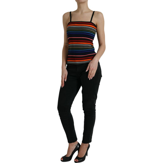 Dolce & Gabbana Multicolor Stripes Spaghetti Strap Tank Top TSH84802-40