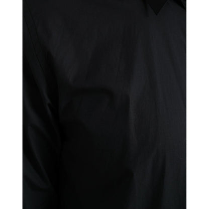 Dolce & Gabbana Navy Blue Cotton Collared Formal Dress Shirt