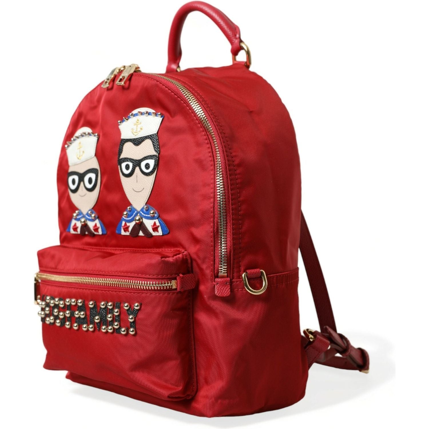 Dolce & Gabbana Red #DGFAMILY Embellished Backpack VULCANO Bag