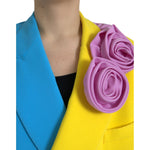 Dolce & Gabbana Multicolor Patchwork Floral Appliques Coat Jacket JKT4053-40