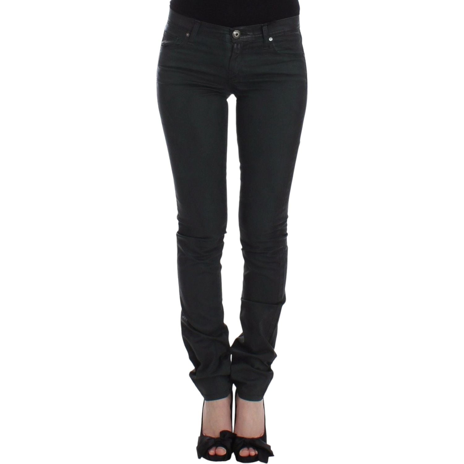 Ermanno Scervino Green Slim Jeans Denim Pants Straight Leg Stretch