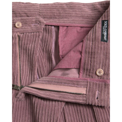 Dolce & Gabbana Purple Corduroy Cotton Stretch Skinny Pants