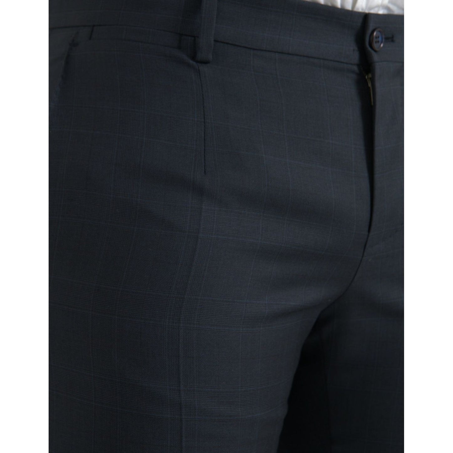 Dolce & Gabbana Blue Wool Men Skinny Dress Pants
