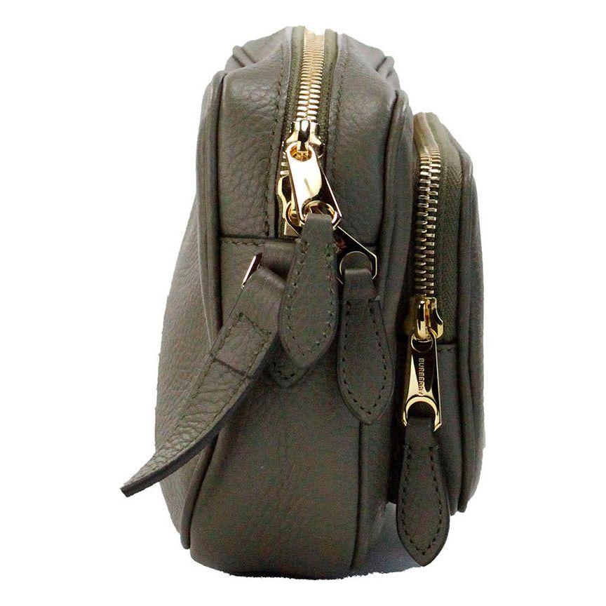 Burberry Small Branded Dark Fern Green Grainy Leather Camera Crossbody Bag Burberry Dark Slate Gray