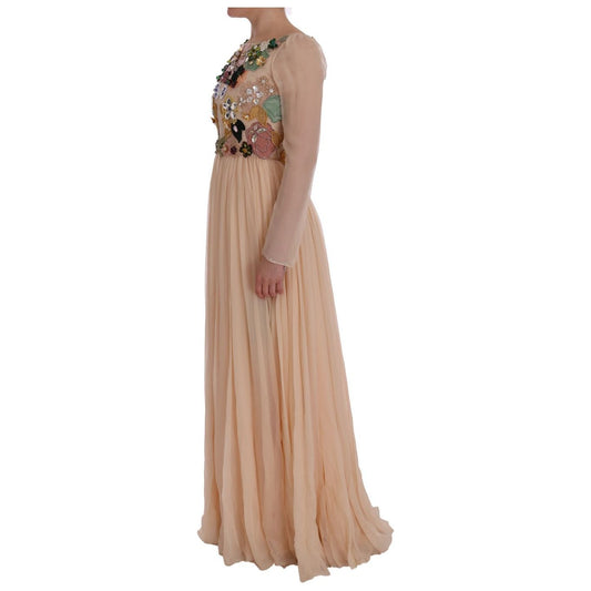 Dolce & Gabbana Elegant Floral Embroidered Silk Maxi Dress SIG50865-1