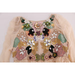 Dolce & Gabbana Pink Silk Floral Crystal Maxi Gown Dress SIG50865-1