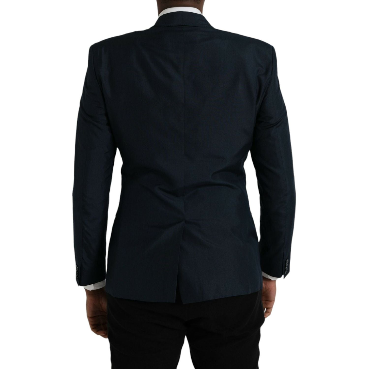 Dolce & Gabbana Blue GOLD Notch Single Breasted Coat Blazer