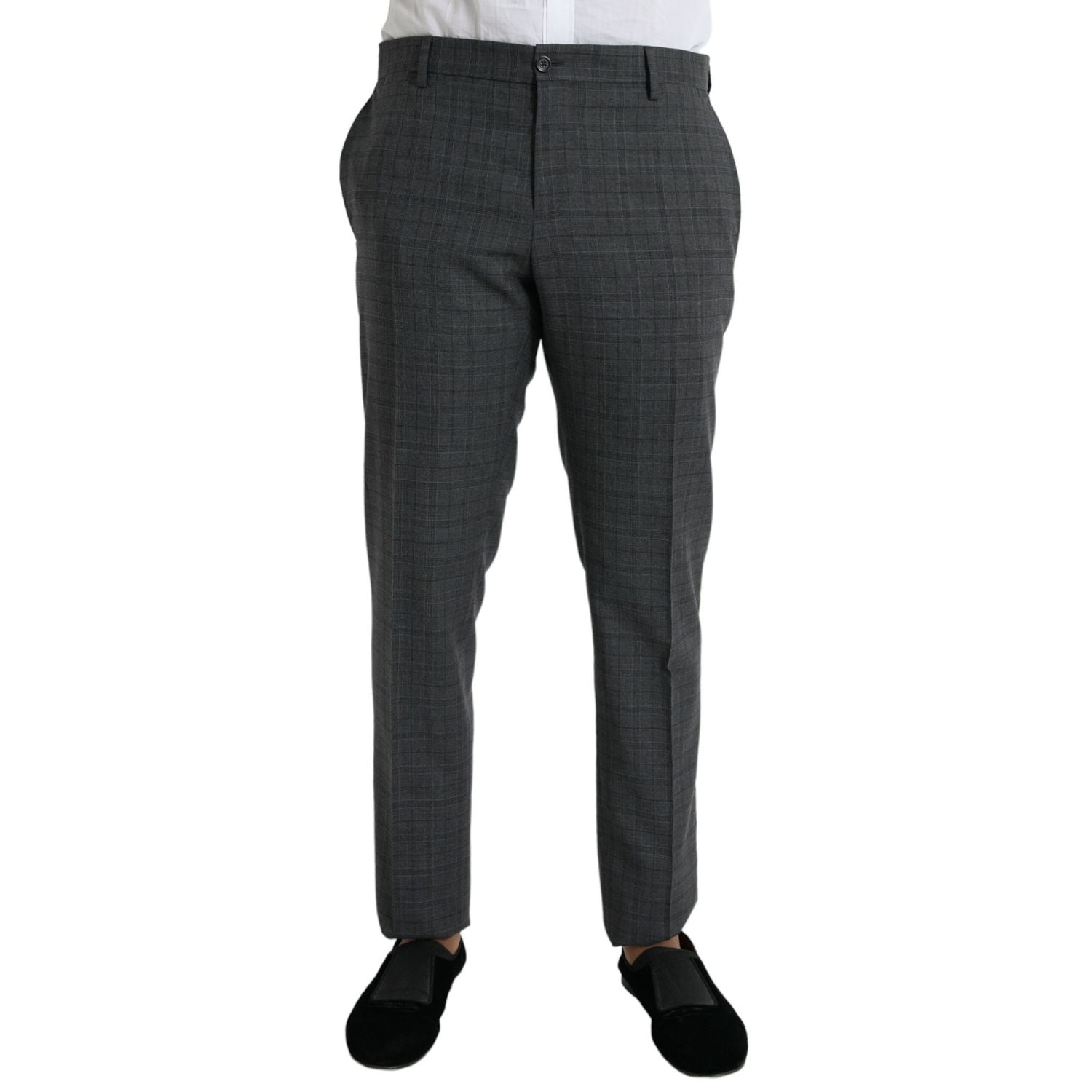 Dolce & Gabbana Gray Plaid Wool MARTINI Formal 2 Piece Suit